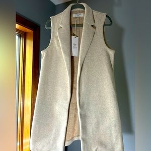 NWT Love Tree mid length vest, cream, medium